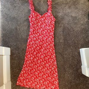 Red and white summer dress